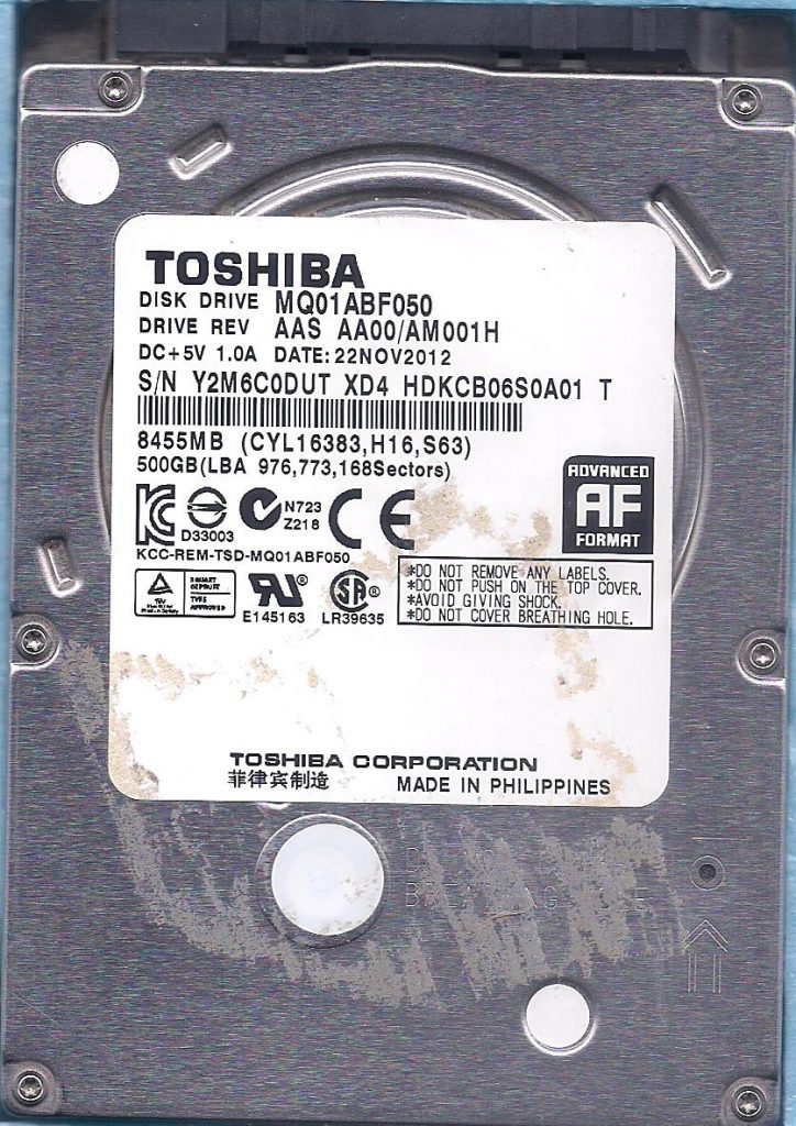 500gb Ssd Disk Toshiba Toshiba MQ01ABF050H Gb/s Hybrid SSD SATA